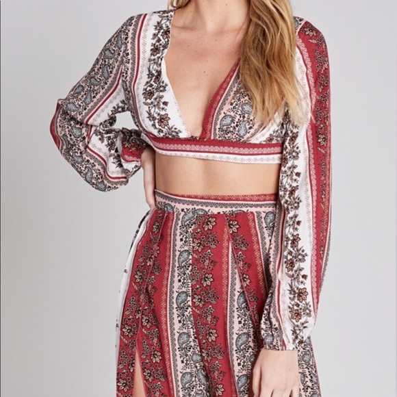 Boho Slit Pants 2 Piece Set - Picture 2 of 8